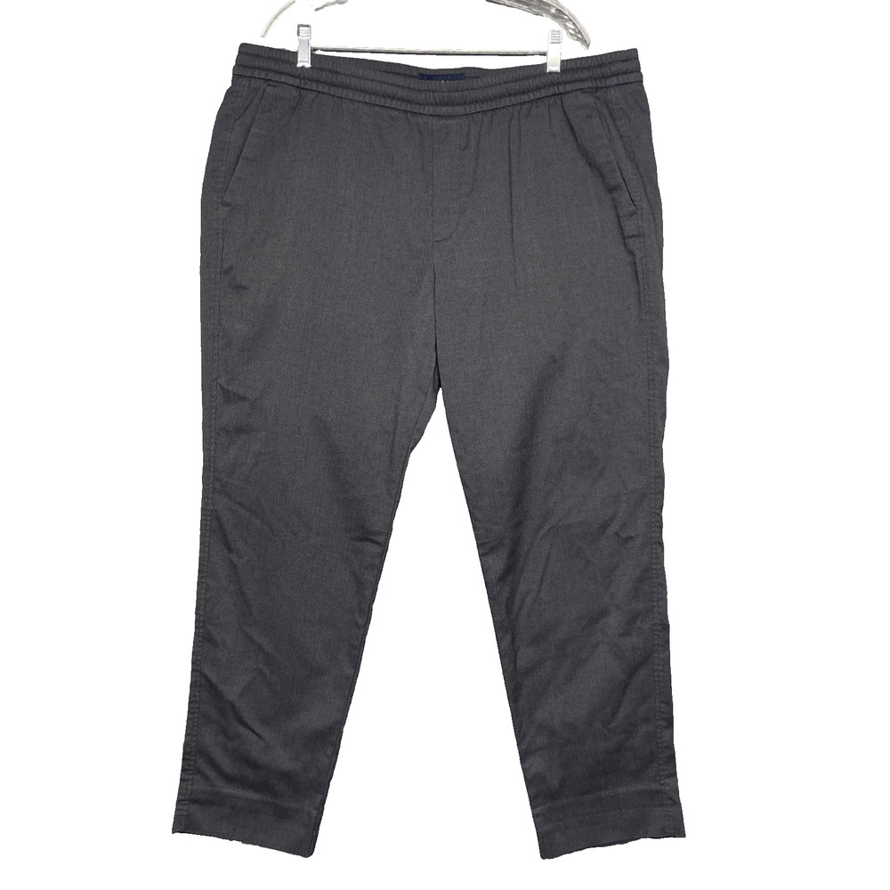 Abercrombie Fitch Mens XXL Pull On Dress Pants Gray Stretch Tapered Casual